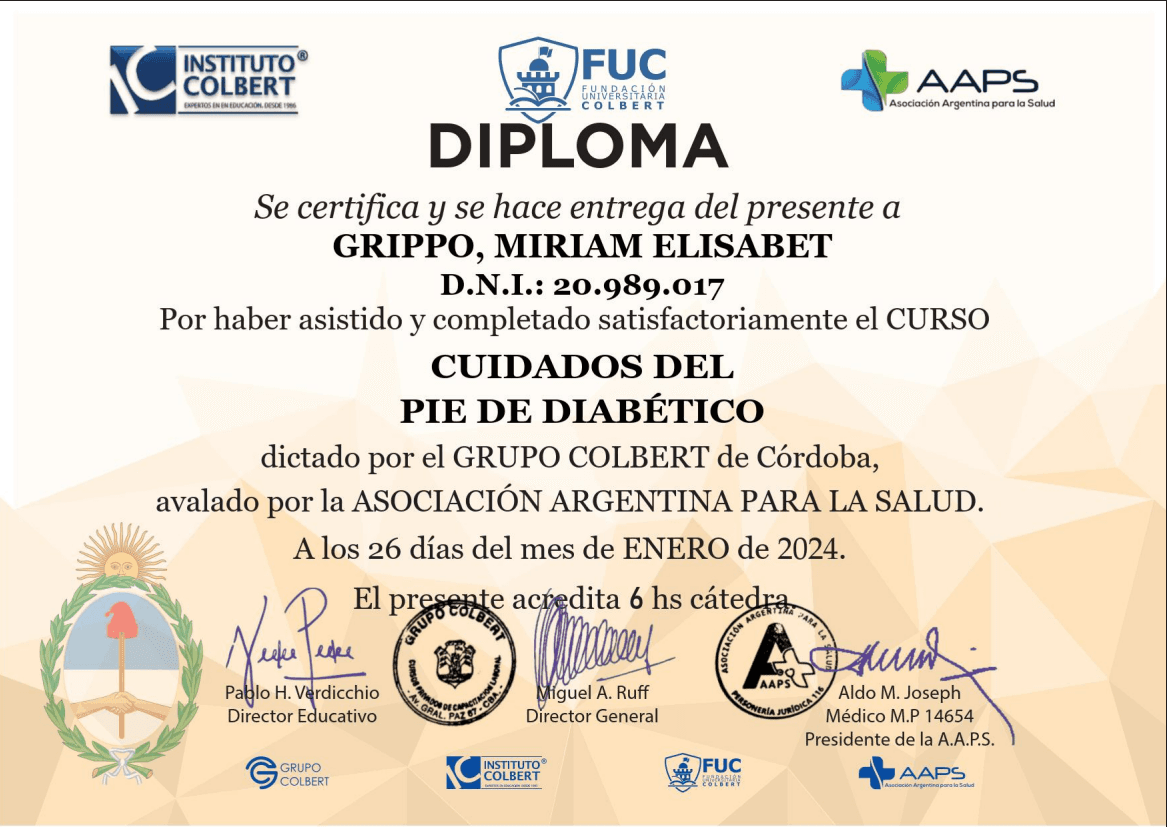 Diploma Cuidados del Pie Diabético